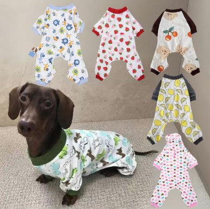 Dachshund pajama jumpsuit, view 6