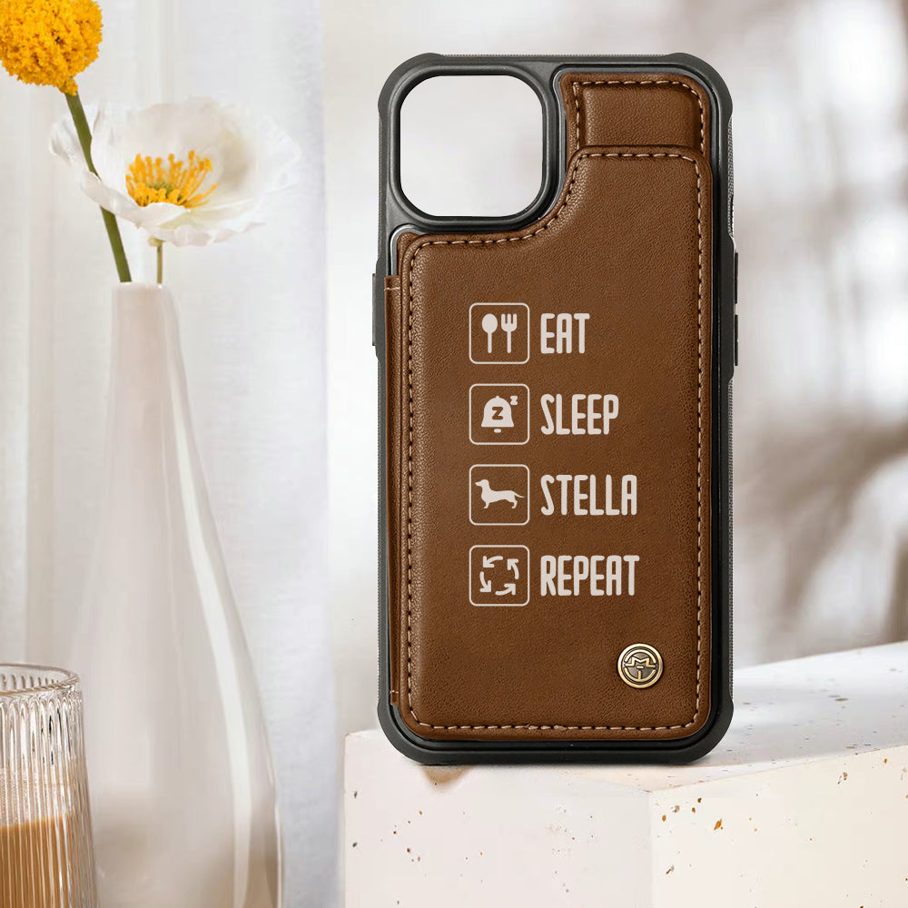 Beanie - Personalized  Leather Wallet Case for for iPhone & Samsung