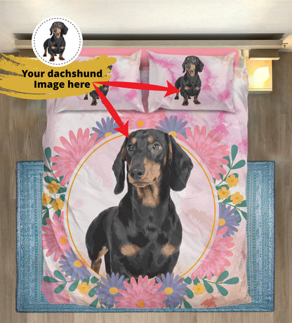Custom Bedding Set with Dachshund's Picture - Bedding Set