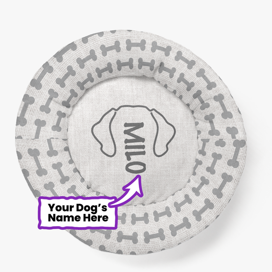 Ace - Personalized Cloud-Comfort Large Dachshund Bed | Anti-Anxiety Donut Bed for Dachshunds