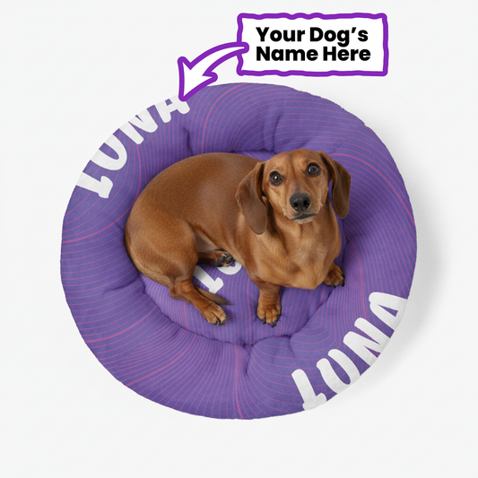 Coco - Personalized Cloud-Comfort Large Dachshund Bed | Anti-Anxiety Donut Bed for Dachshunds