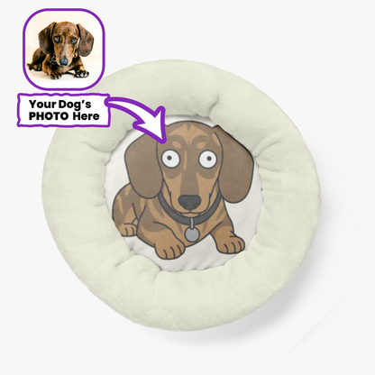 Liesel   - Personalized Cloud-Comfort Large Dachshund Bed | Anti-Anxiety Donut Bed for Dachshunds