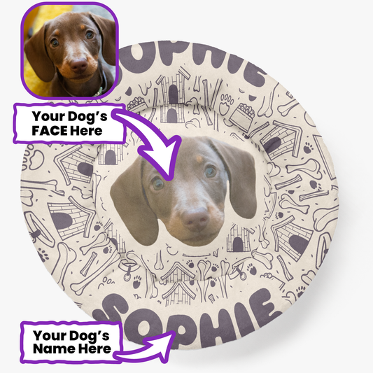 Daphne - Personalized Cloud-Comfort Large Dachshund Bed | Anti-Anxiety Donut Bed for Dachshunds