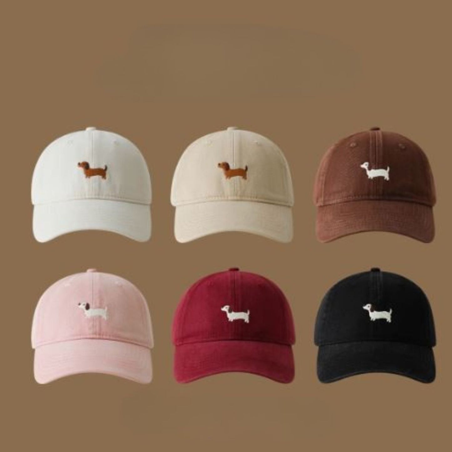 Cartoon-Dachshund-Embroidery-Baseball-Cap