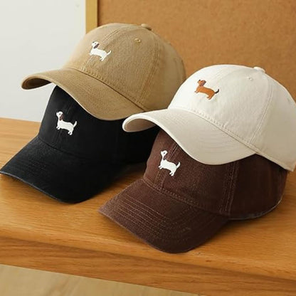 Cartoon-Dachshund-Embroidery-Baseball-Cap