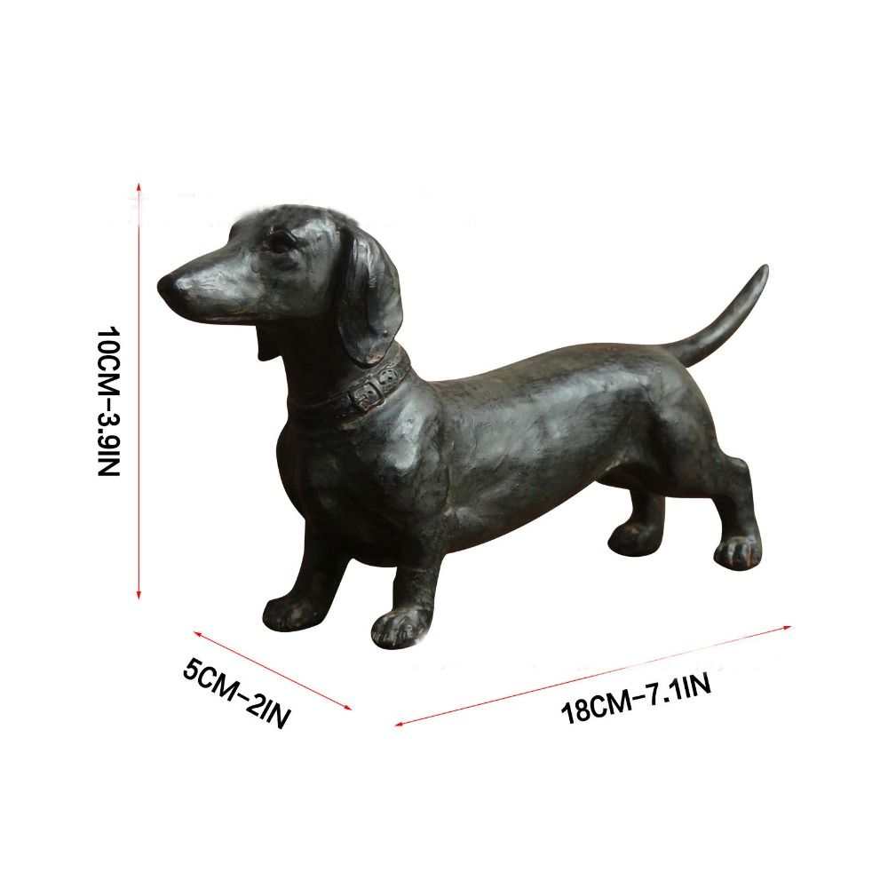 Charming-Dachshund-Statue-in-Dark-Wood-Resin-doxie.us