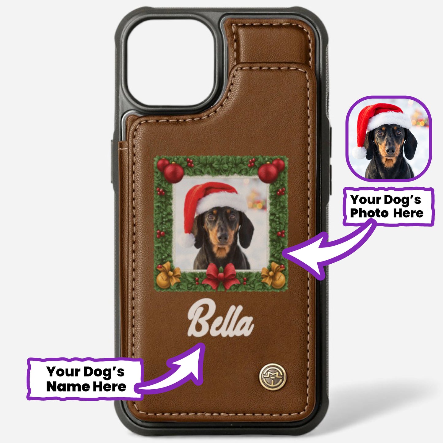 Greta - Personalized  Leather Wallet Case for for iPhone & Samsung