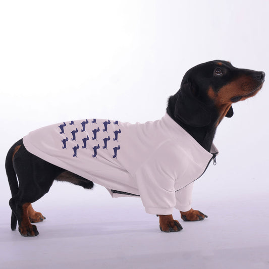 Milo - zip-up hooded sweatshirt for dachshund