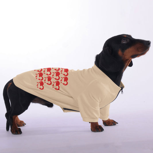 Frankie  - zip-up hooded sweatshirt for dachshund