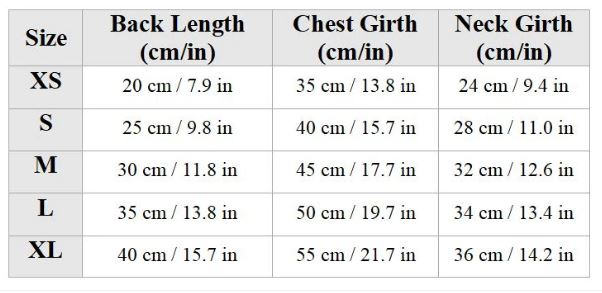 Dachshund-Winter-Jacket-size