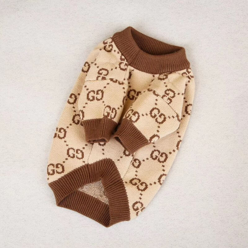 Luxury Beige Pawcci Sweater for Dachshund