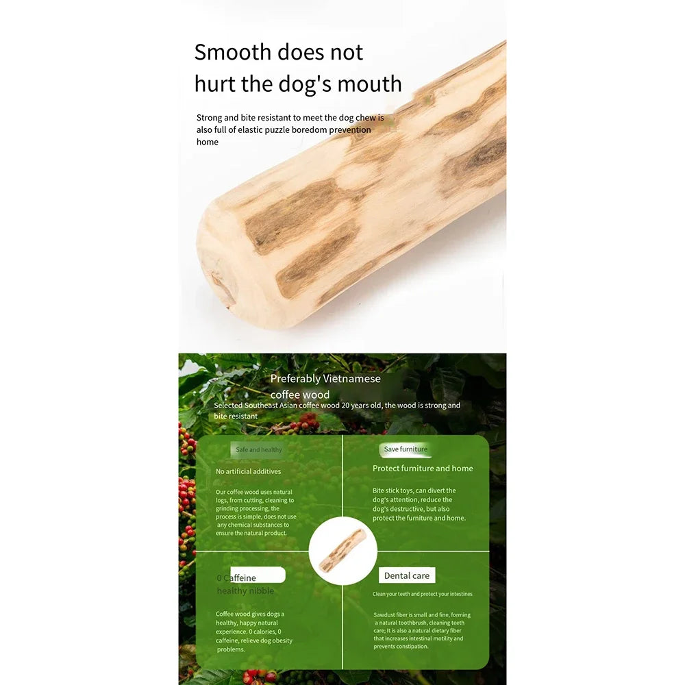 Dachshund Chew Toy – Natural Coffee Wood Toy for Dogs