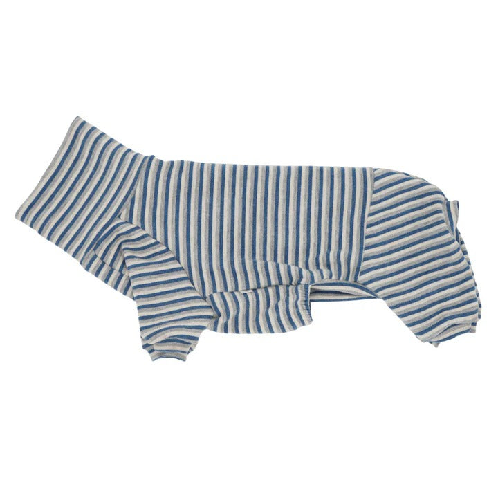 Dachshund High Neck Sweater – Soft Cashmere Striped Loungewear