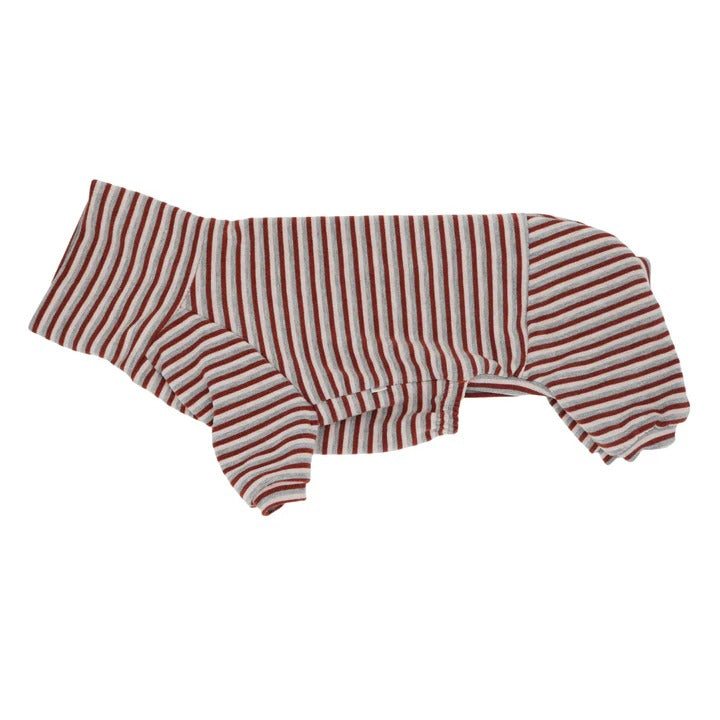Dachshund High Neck Sweater – Soft Cashmere Striped Loungewear