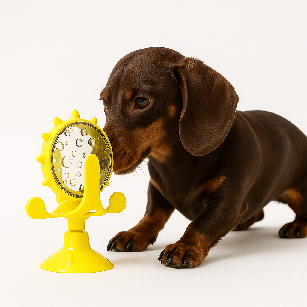 Dachshund Puzzle Toy – Treat Slow Feed Play Wheel Toy