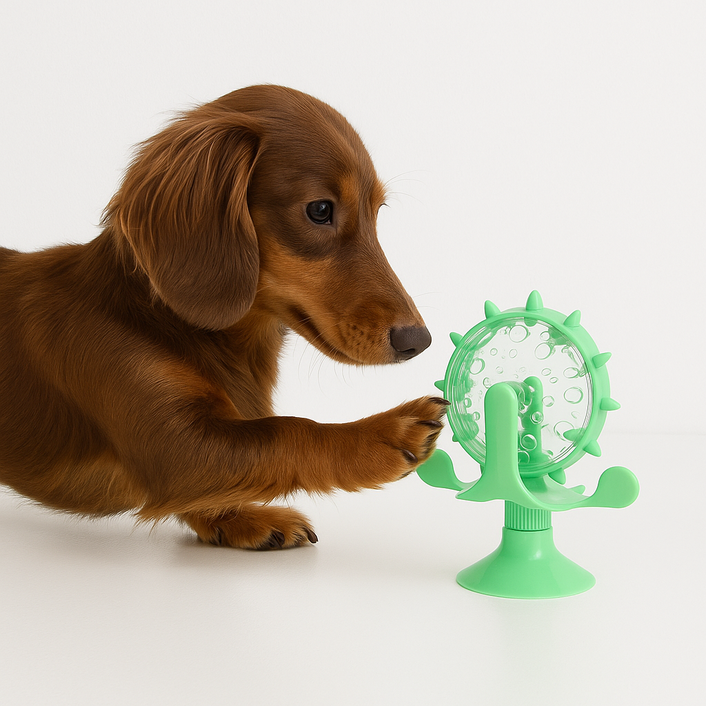 Dachshund Puzzle Toy – Treat Slow Feed Play Wheel Toy