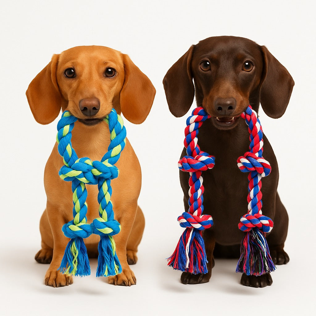 Dachshund Rope Chew Toy – Heavy-Duty Knot Chew Toy for Dogs