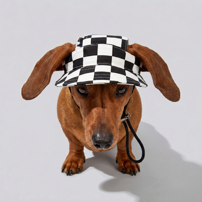 Dachzy Dachshund Printed Hat – Adjustable Ear Opening Dog Sun Hat