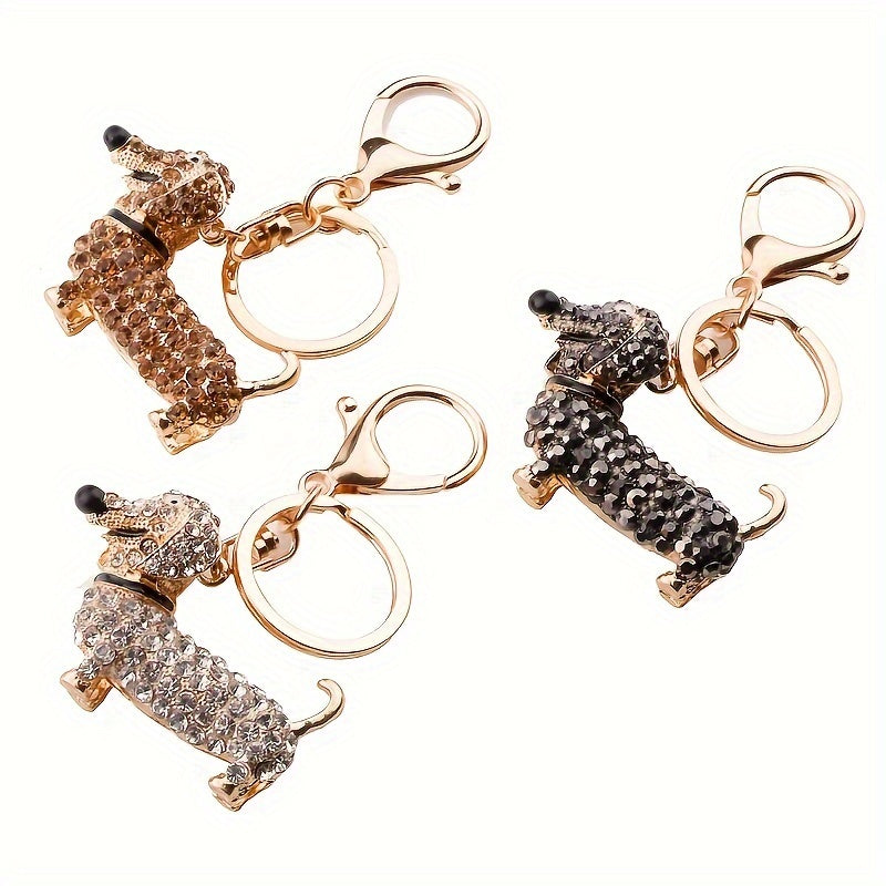 Dazzling-Dachshund-Keychain-Rhinestone-Chic