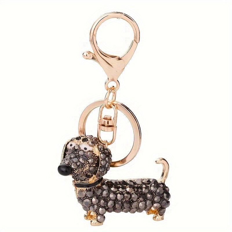 Dazzling-Dachshund-Keychain-Rhinestone-Chic