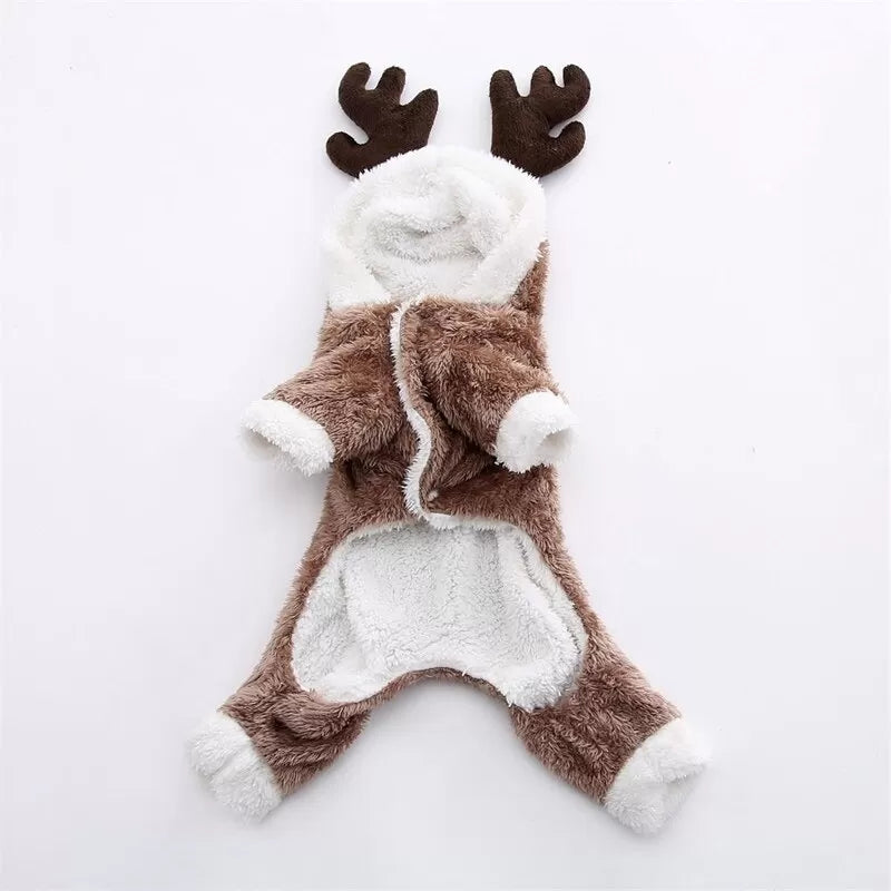 Doxie Christmas Reindeer Hoodie Cozy Jumpsuit