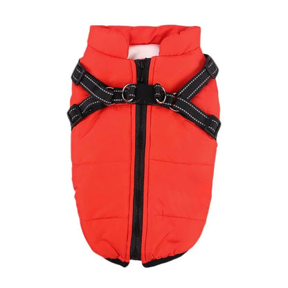 FrostGuard waterproof winter harness jacket on a dachshund, view 5
