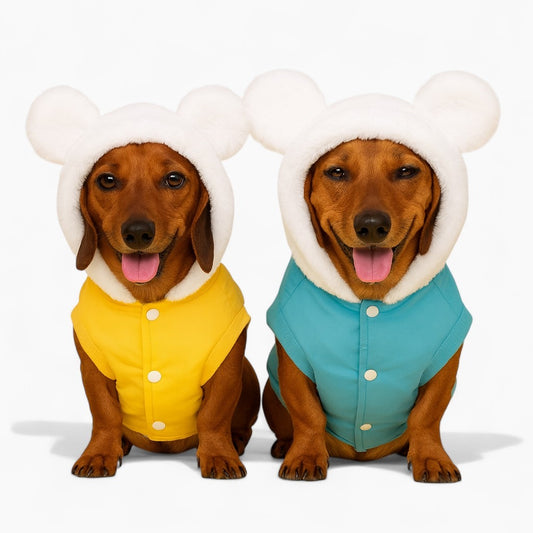 FurHaven Dachshund Bear Ear Jacket – Soft Waterproof Winter Dog Coat
