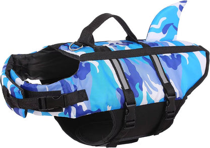 Dachshund shark life jacket in camo print, view 5