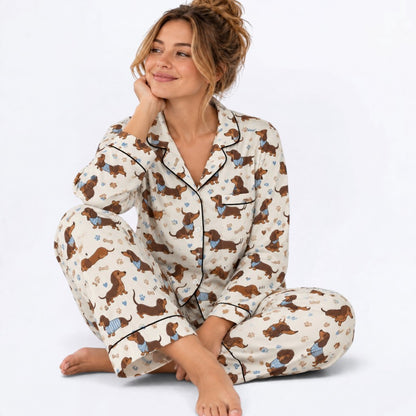 Tyson  – Matching Women's Satin Pajamas | Soft Silky Two-Piece Sleepwear Set