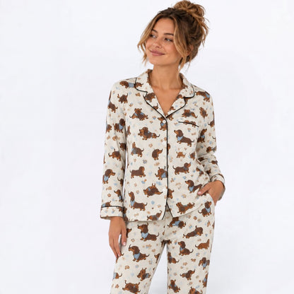 Tyson  – Matching Women's Satin Pajamas | Soft Silky Two-Piece Sleepwear Set