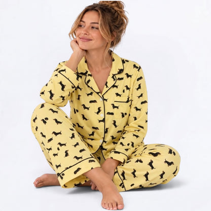 Cookie  – Matching Women's Satin Pajamas | Soft Silky Two-Piece Sleepwear Set