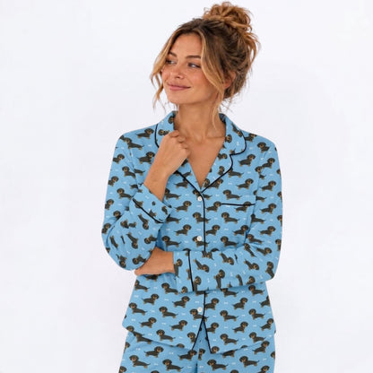 Sunny  – Matching Women's Satin Pajamas | Soft Silky Two-Piece Sleepwear Set