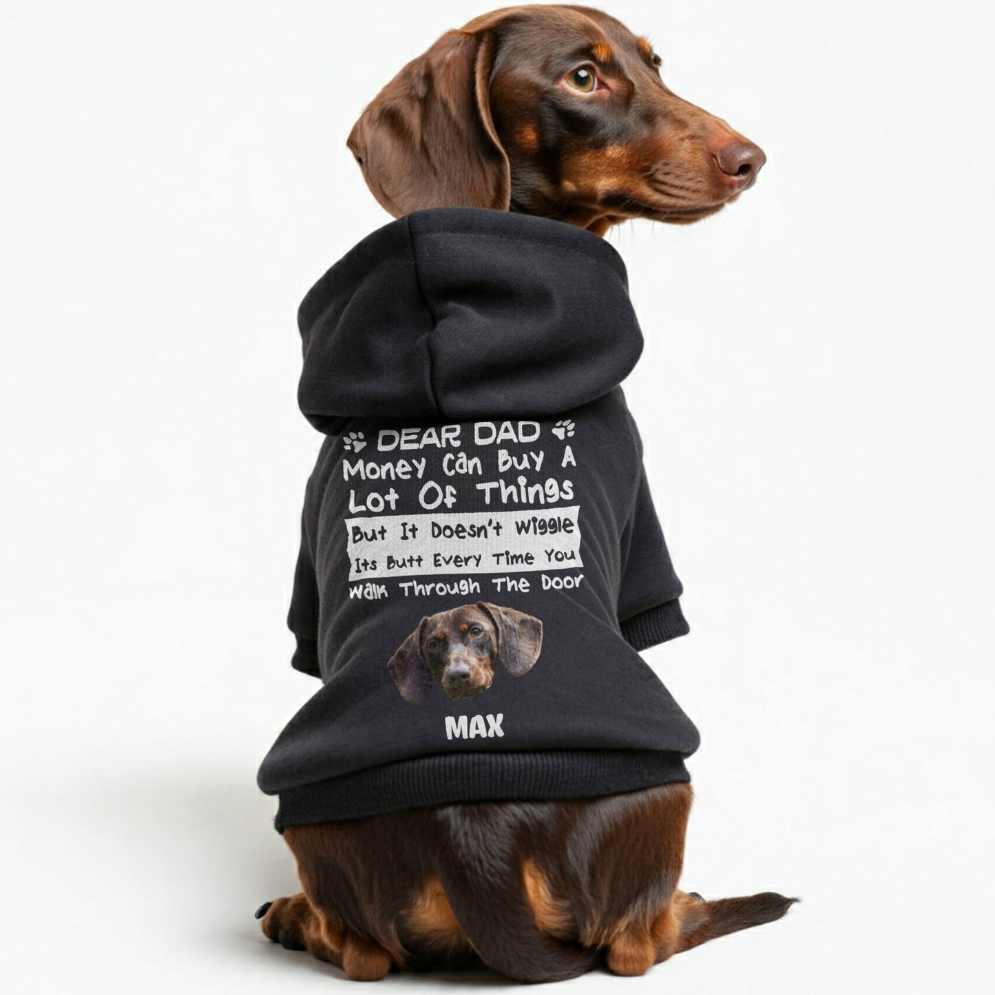 Dear MOM – Personalized Dachshund Hoodies with Your Doxie’s Name & Photo – Stylish, Cozy & Made from Premium 100% Cotton