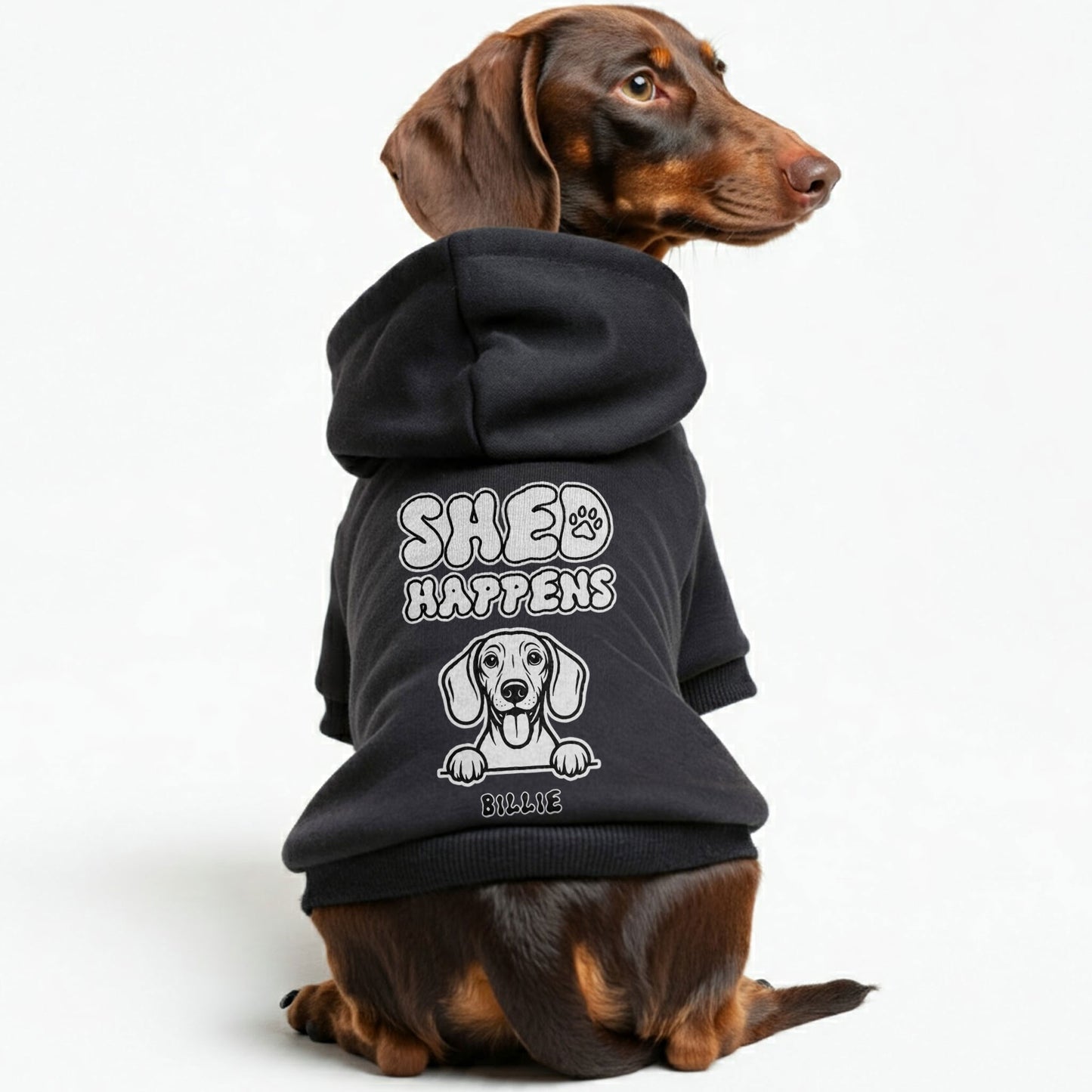 Shed Happens - Personalized Dachshund Hoodies with your doxie name – Stylish, Cozy, and Premium 100% Cotton