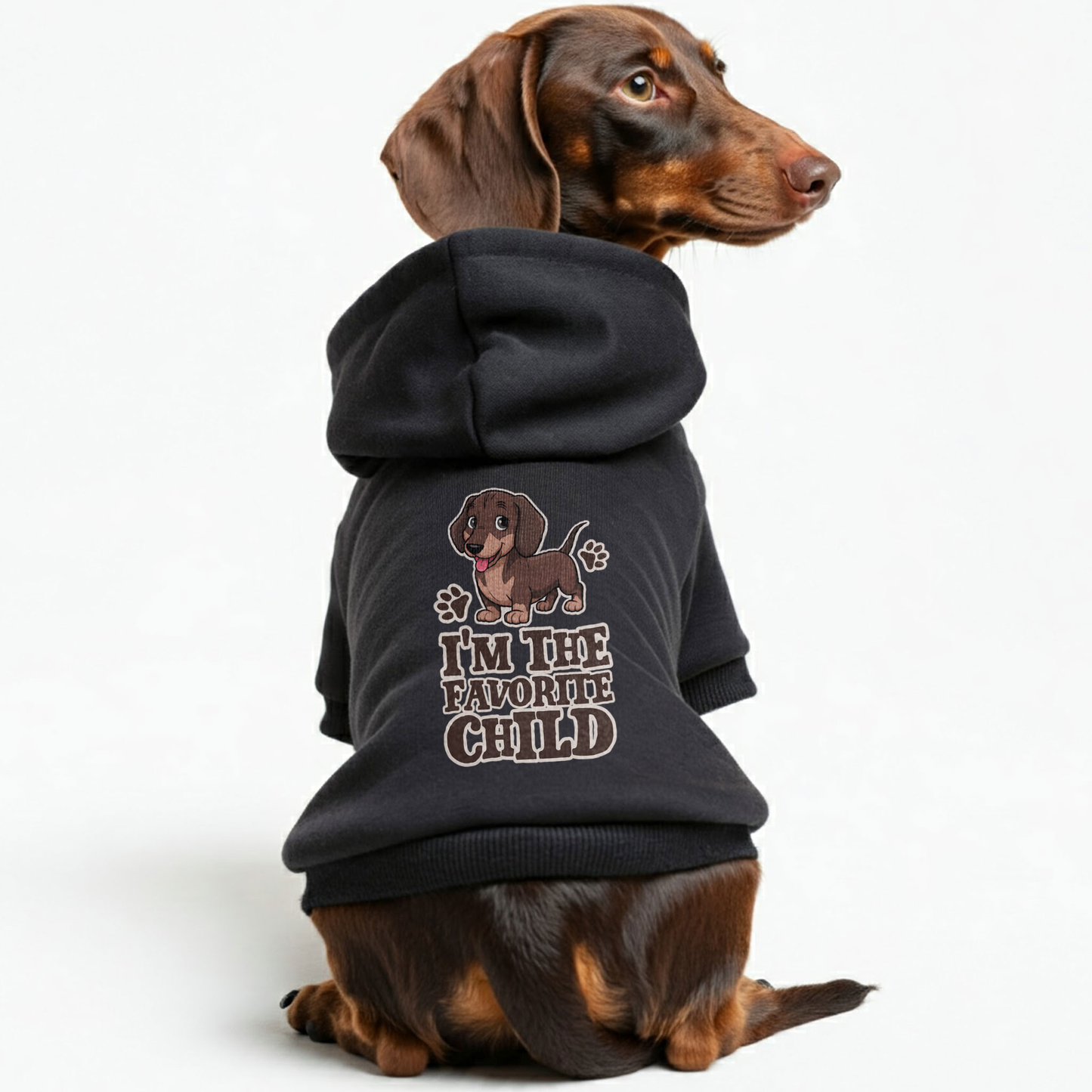 Im The Favorite Child - Personalized Dachshund Hoodies with Funny Quotes – Stylish, Cozy, and Premium 100% Cotton