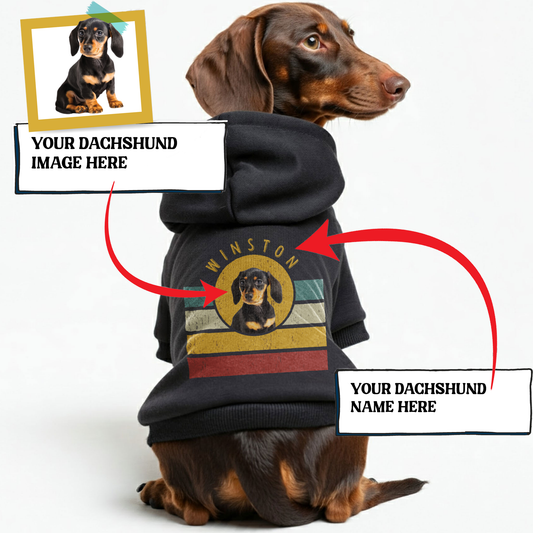 WINSTON - Personalized Dachshund Hoodies with your doxie image – Stylish, Cozy, and Premium 100% Cotton