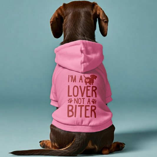 Im a Lover Not a Biter - Personalized Dachshund Hoodies with Funny Quotes – Stylish, Cozy, and Premium 100% Cotton