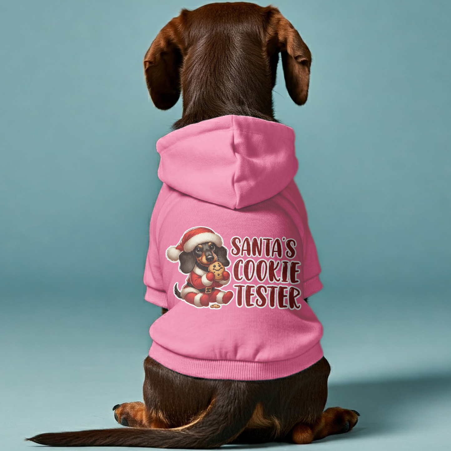 Santas Cookie Tester - Personalized Dachshund Hoodies with Funny Quotes – Stylish, Cozy, and Premium 100% Cotton