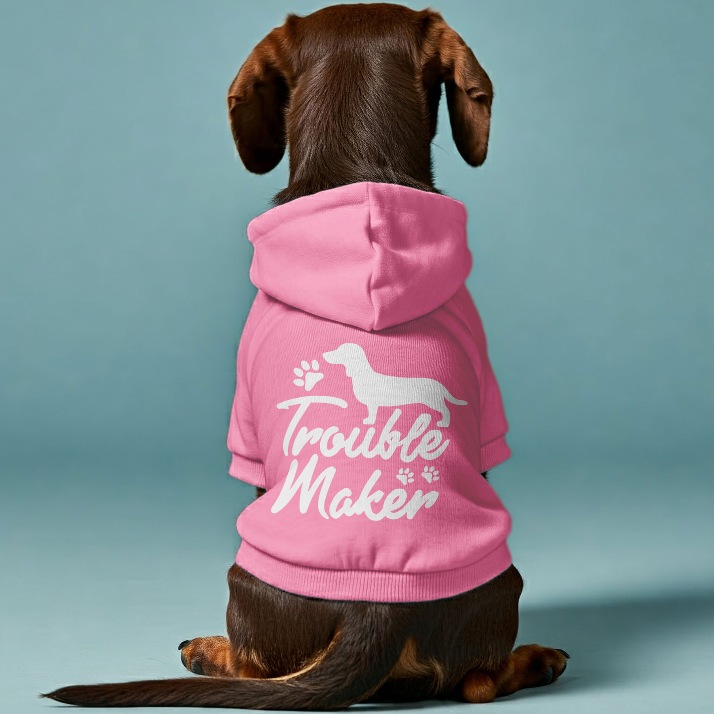 Trouble Maker - Personalized Dachshund Hoodies with Funny Quotes – Stylish, Cozy, and Premium 100% Cotton