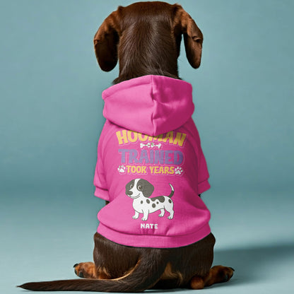 Hooman Trained – Personalized Dachshund Hoodies with Your Doxie’s Name & Clipart – Stylish, Cozy & Made from Premium 100% Cotton