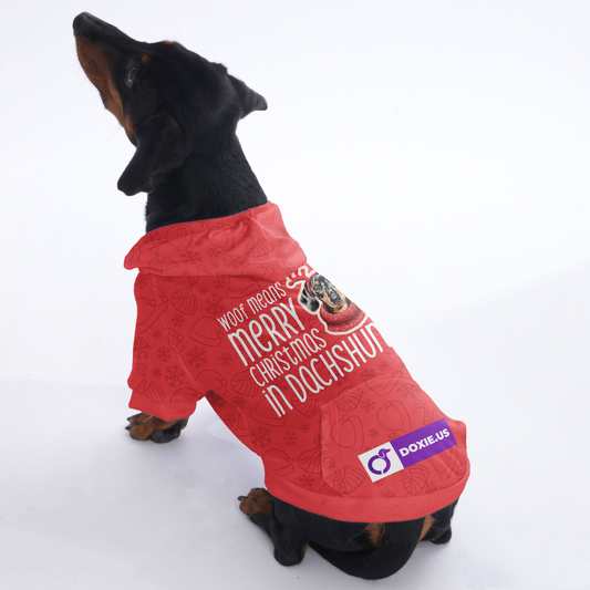 Woof means merry christmas in dachshund - Hoodies for Dachshunds