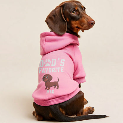 Mom's Favorite – Personalized Dachshund Hoodies with Your Doxie’s Name & Clipart – Stylish, Cozy & Made from Premium 100% Cotton