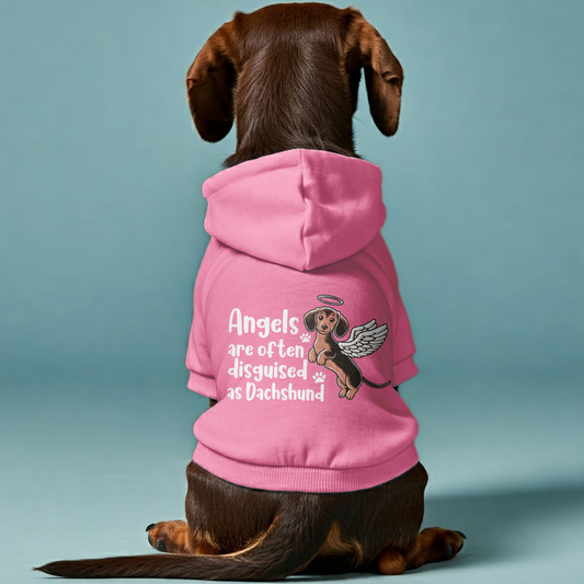 Angels are often disguised as Duchshund - Personalized Dachshund Hoodies with Funny Quotes – Stylish, Cozy, and Premium 100% Cotton