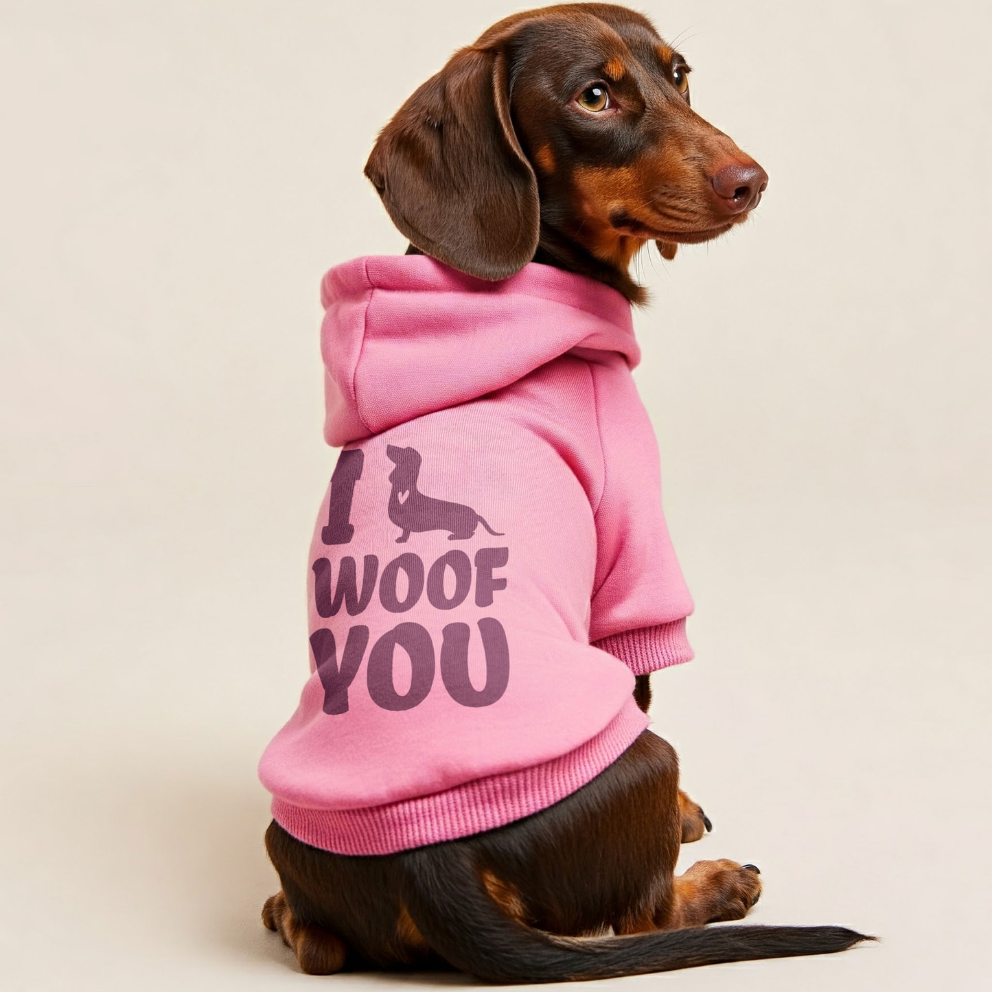 I WOOF YOU - Personalized Dachshund Hoodies with Funny Quotes – Stylish, Cozy, and Premium 100% Cotton