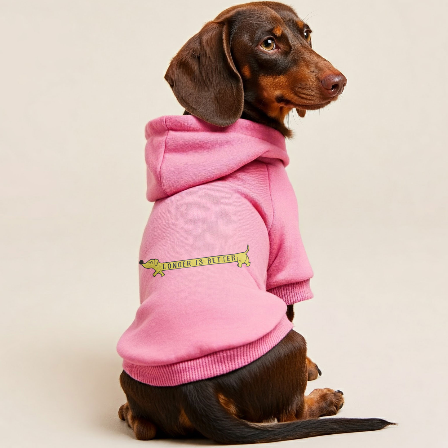 Longer is Better - Personalized Dachshund Hoodies with Funny Quotes – Stylish, Cozy, and Premium 100% Cotton