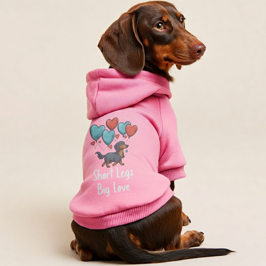 Short Legs, Big Love - Personalized Dachshund Hoodies with Funny Quotes – Stylish, Cozy, and Premium 100% Cotton