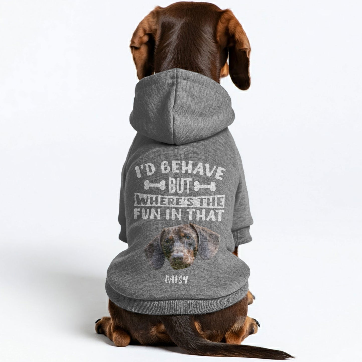 I’d behave – Personalized Dachshund Hoodies with Your Doxie’s Name & Photo – Stylish, Cozy & Made from Premium 100% Cotton
