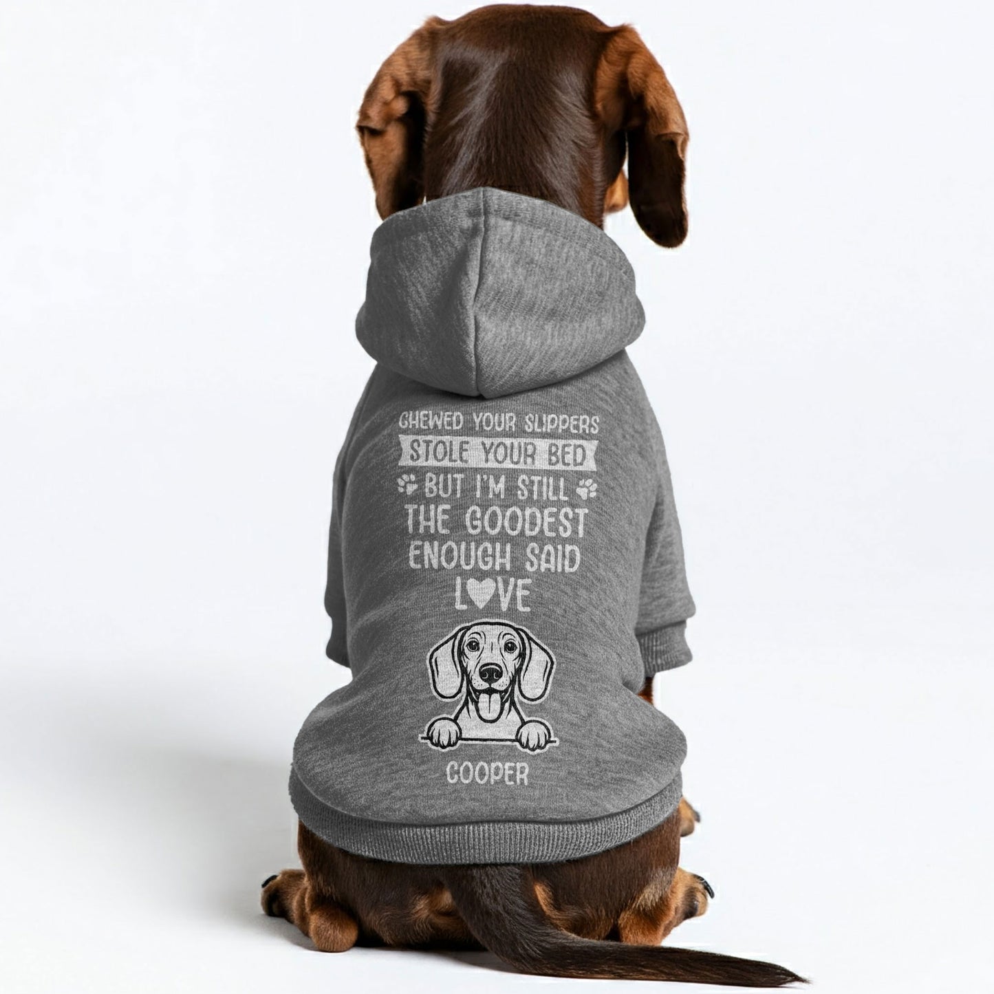 Chewed your slippers - Personalized Dachshund Hoodies with your doxie name – Stylish, Cozy, and Premium 100% Cotton