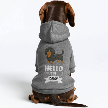 Hello – Personalized Dachshund Hoodies with Your Doxie’s Name & Clipart – Stylish, Cozy & Made from Premium 100% Cotton