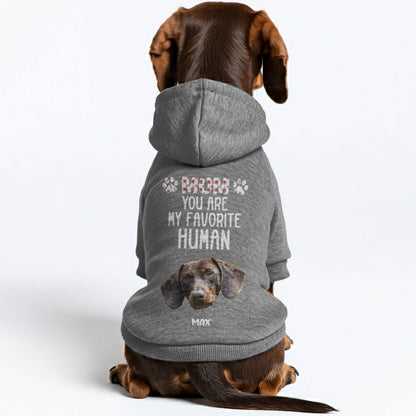 Favorite Human – Personalized Dachshund Hoodies with Your Doxie’s Name & Photo – Stylish, Cozy & Made from Premium 100% Cotton